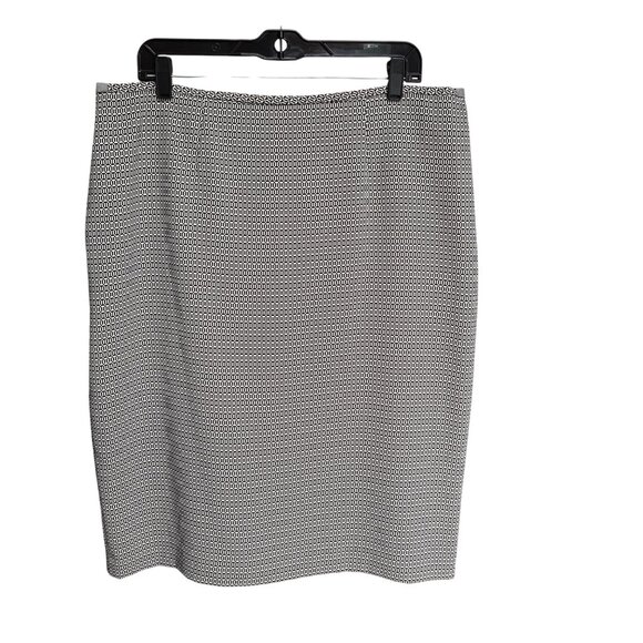 Le Suit Womens Black White Geometric Blazer Skirt Set Size 14 Office Career Corp - Picture 3 of 16